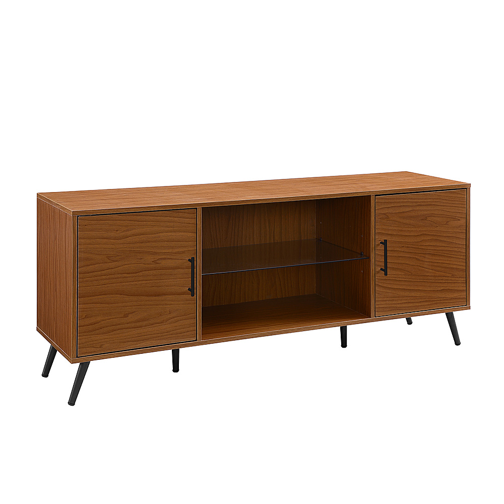 Angle View: Walker Edison - Mid Century Modern TV Stand Cabinet for Most TVs Up to 65" - Acorn