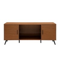 Walker Edison - Mid Century Modern TV Stand Cabinet for Most TVs Up to 65" - Acorn - Front_Zoom