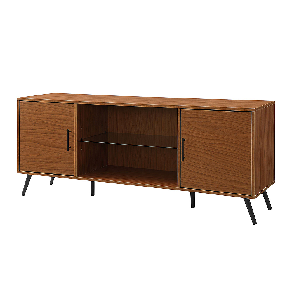 Left View: Walker Edison - Mid Century Modern TV Stand Cabinet for Most TVs Up to 65" - Acorn