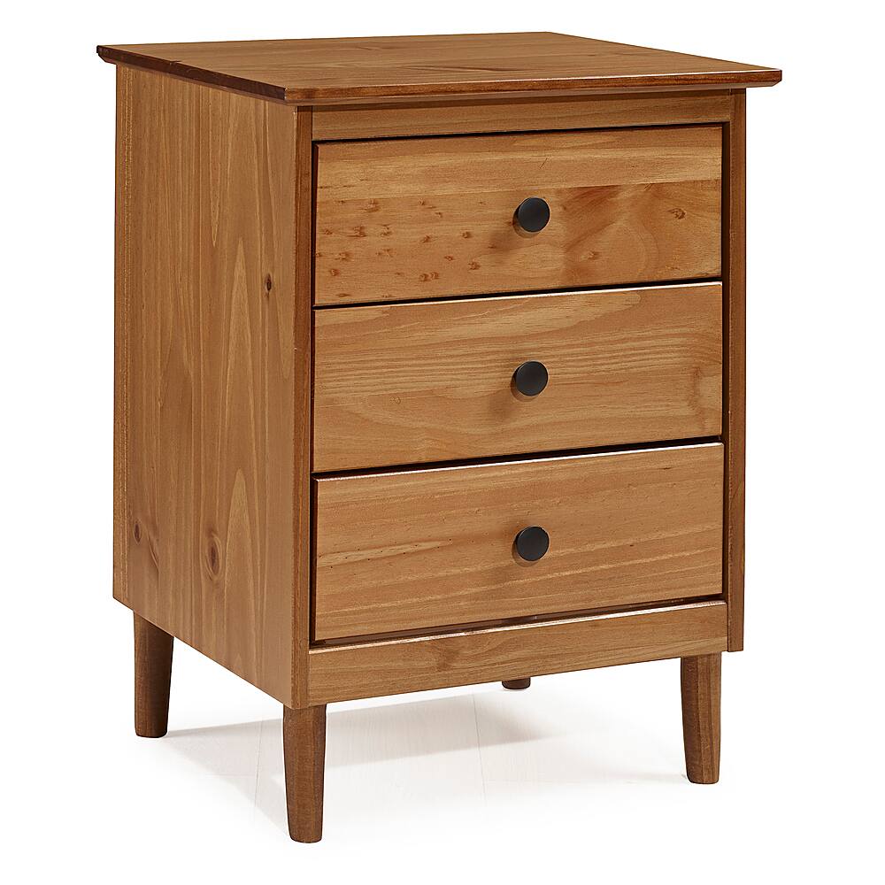 Angle. Walker Edison - 3-Drawer Nightstand - Caramel.
