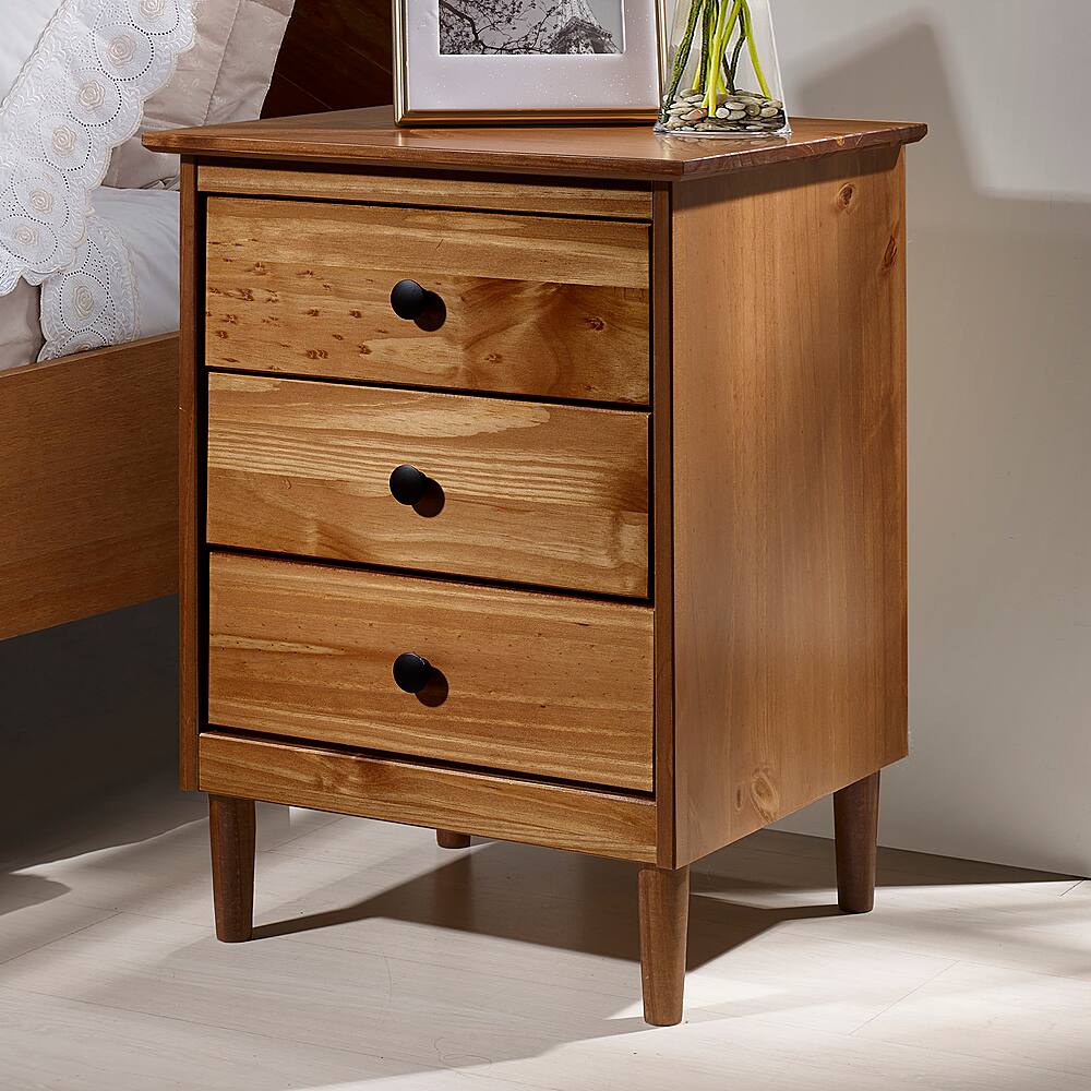 Alt View 11. Walker Edison - 3-Drawer Nightstand - Caramel.