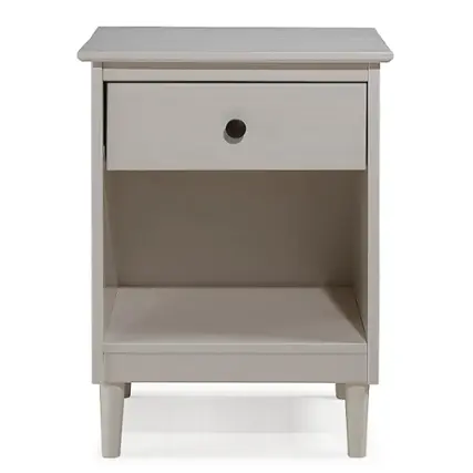 Front. Walker Edison - 1-Drawer Nightstand - White.