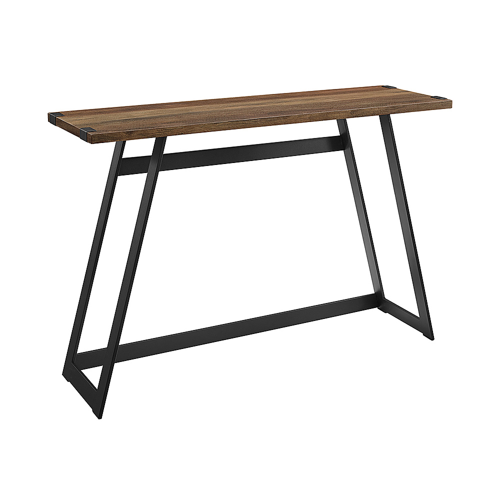 Angle View: Walker Edison - Rustic Metal Wrap Entry/Accent Table - Rustic Oak