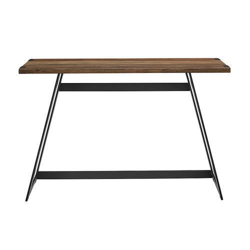 Walker Edison - Rustic Metal Wrap Entry/Accent Table - Rustic Oak
