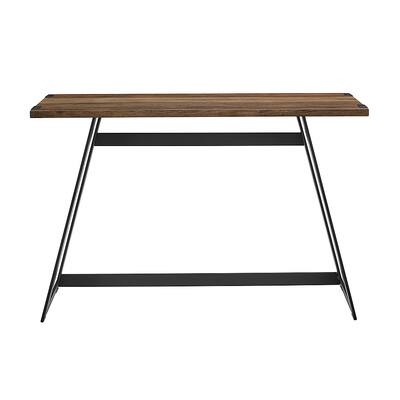 Walker Edison - Rustic Metal Wrap Entry/Accent Table - Rustic Oak