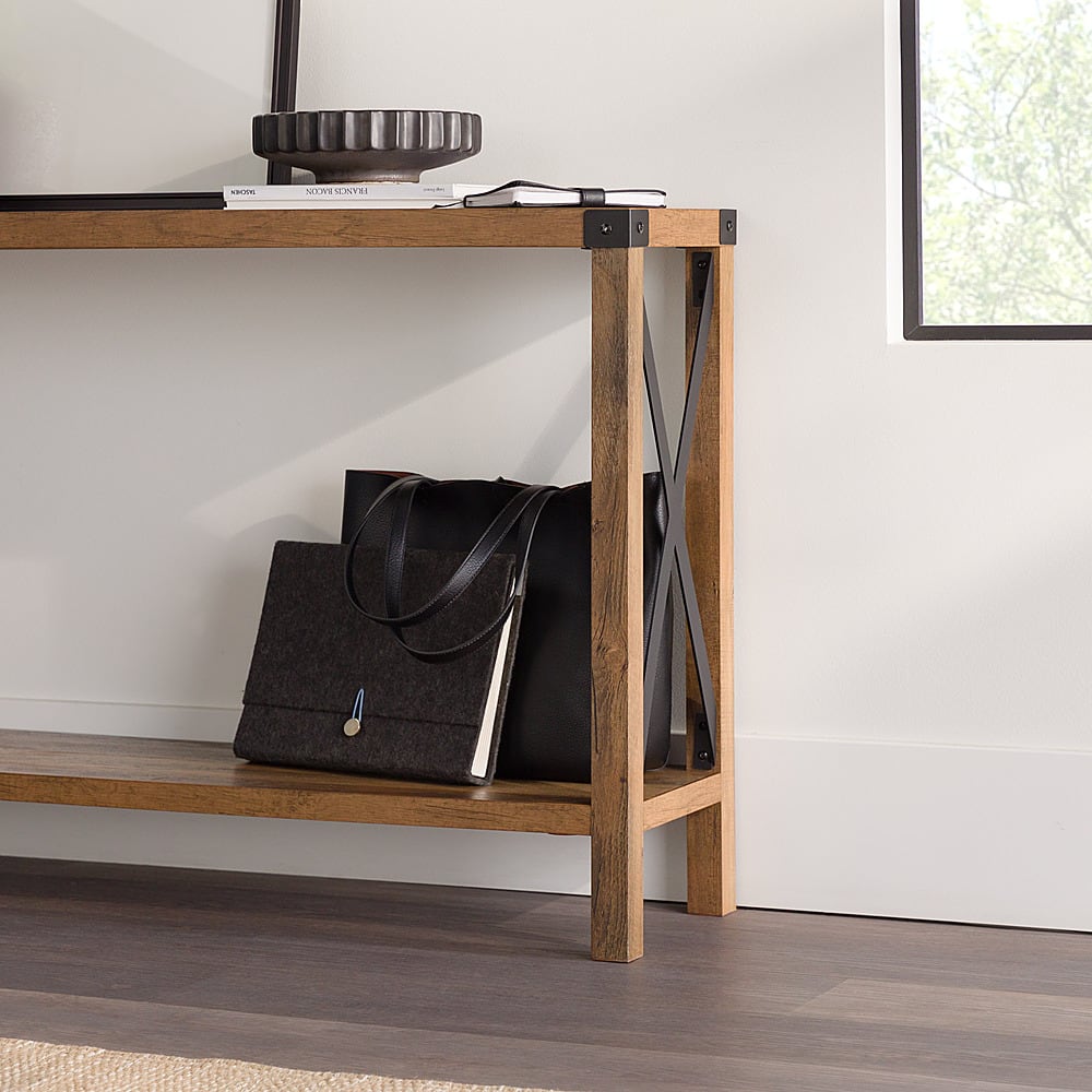 Alt View 17. Walker Edison - 46" Rustic Farmhouse Entryway Table - Rustic Oak.