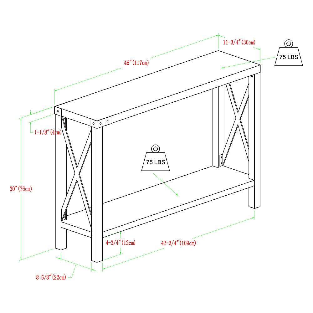 Alt View 22. Walker Edison - 46" Rustic Farmhouse Entryway Table - Rustic Oak.