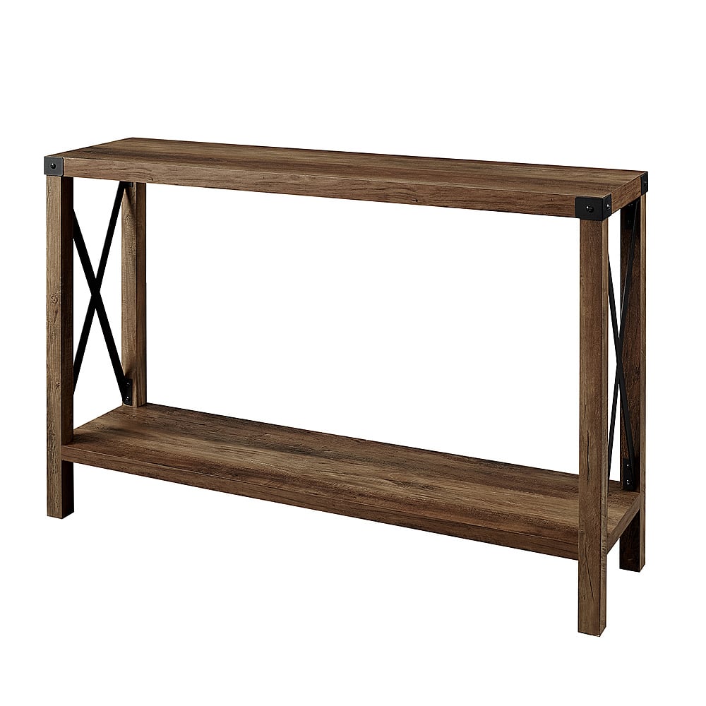 Left. Walker Edison - 46" Rustic Farmhouse Entryway Table - Rustic Oak.