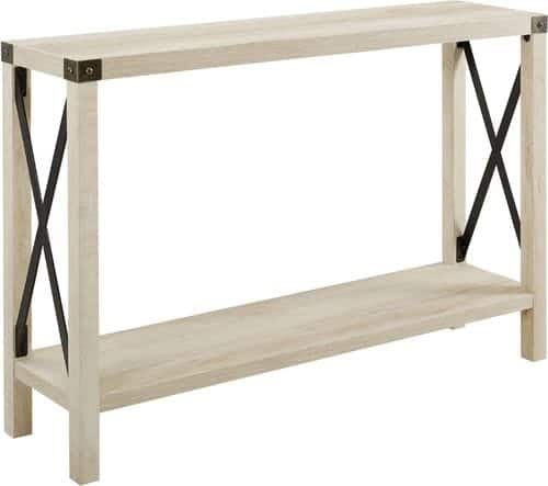Angle. Walker Edison - 46" Rustic Farmhouse Entryway Table - White Oak.