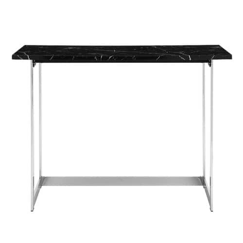 Walker Edison - Modern Faux Marble Computer Desk - Black Marble/Chrome