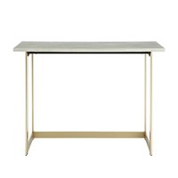 Walker Edison - Modern Faux Marble Computer Desk - White Faux Marble/Gold - Front_Zoom