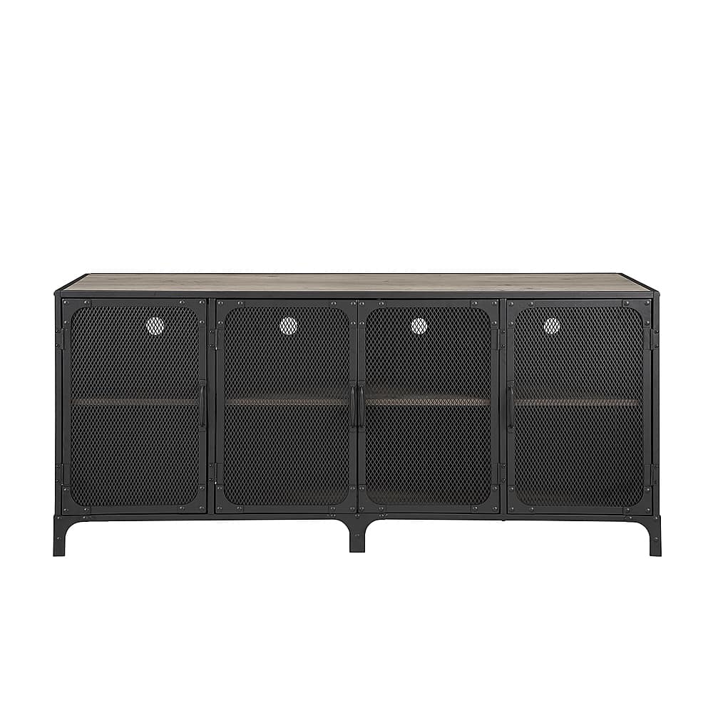 Best Buy: Walker Edison Industrial Mesh Metal TV Stand Cabinet for Most ...