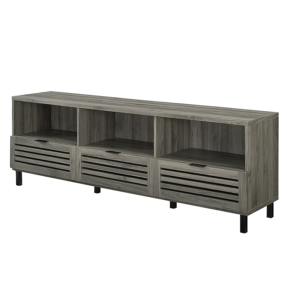 Left View: Walker Edison - Jackson TV Stand Cabinet for Most Flat-Panel TVs Up to 78" - Slate Gray