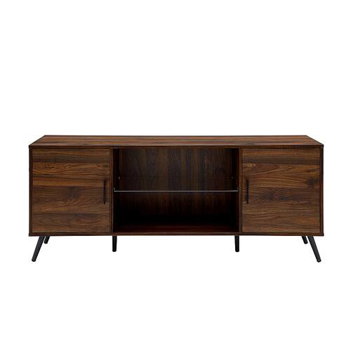 Walker Edison - Mid Century Modern TV Stand for Most TVs Up to 65" - Dark Walnut