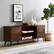 Alt View 12. Walker Edison - 60" Mid Century Modern TV Stand Cabinet for Most TVs Up to 65" - Dark Walnut.