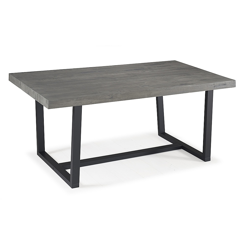 Angle View: Walker Edison - 72" Rectangular Solid Pine Wood Dining Table - Gray