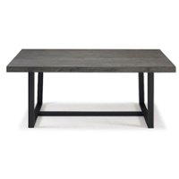 Walker Edison - 72" Rectangular Solid Pine Wood Dining Table - Grey - Front_Zoom