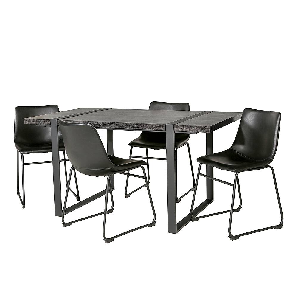 Left View: Walker Edison - Urban Blend 5-Piece Dining Set - Charcoal/Black