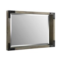 Walker Edison - 36" Rectangle Wood and Metal Mirror - Natural - Angle_Zoom