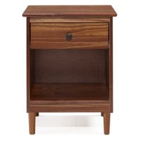 Walker Edison - 1-Drawer Nightstand - Walnut - Front_Zoom