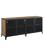 Angle. Walker Edison - Industrial Mesh Metal TV Stand Cabinet for Most Flat-Panel TVs Up to 70" - Rustic Oak.