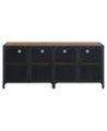 Front Zoom. Walker Edison - Industrial Mesh Metal TV Stand Cabinet for Most Flat-Panel TVs Up to 70" - Rustic Oak.