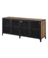 Left Zoom. Walker Edison - Industrial Mesh Metal TV Stand Cabinet for Most Flat-Panel TVs Up to 70" - Rustic Oak.