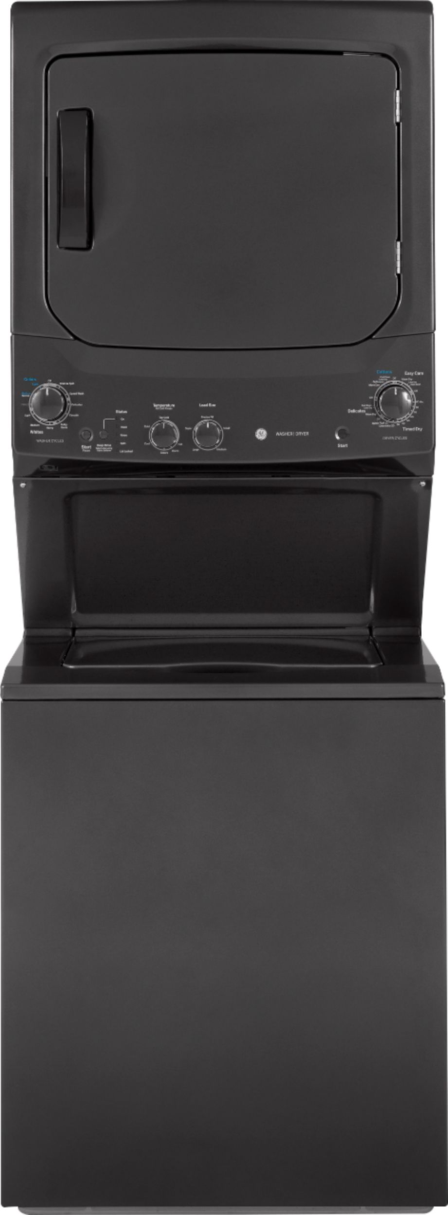 GE - 3.8 Cu. Ft. Top Load Washer and 5.9 Cu. Ft. Gas Dryer Laundry Center - Diamond gray