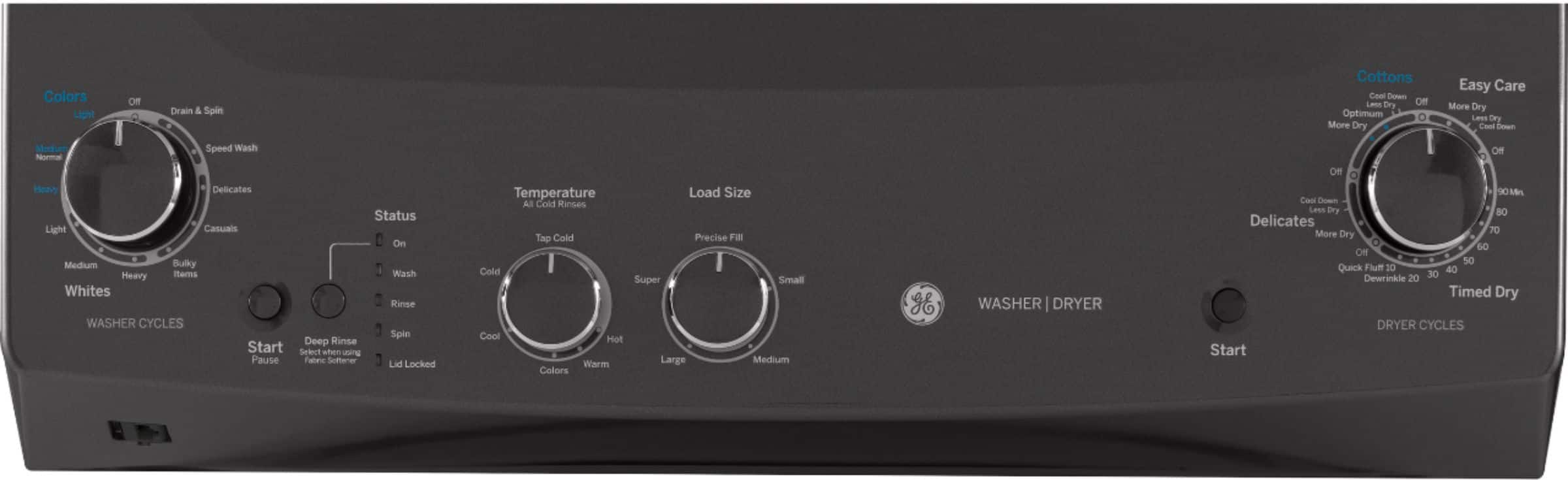 Alt View 11. GE - 3.8 Cu. Ft. Top Load Washer and 5.9 Cu. Ft. Gas Dryer Laundry Center - Diamond Gray.