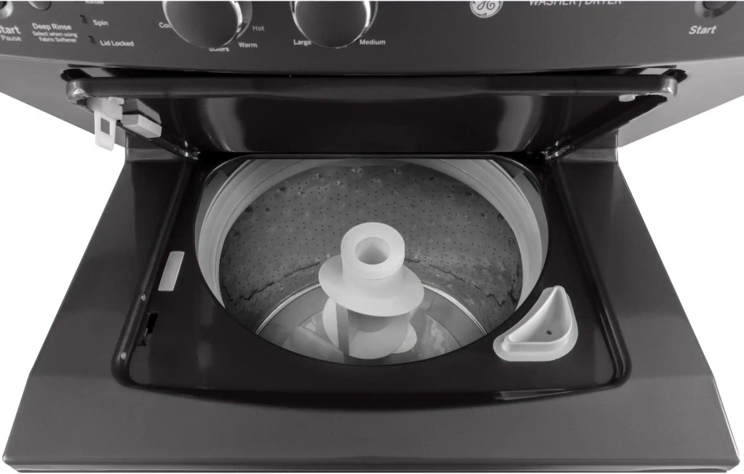 Alt View 12. GE - 3.8 Cu. Ft. Top Load Washer and 5.9 Cu. Ft. Gas Dryer Laundry Center - Diamond Gray.