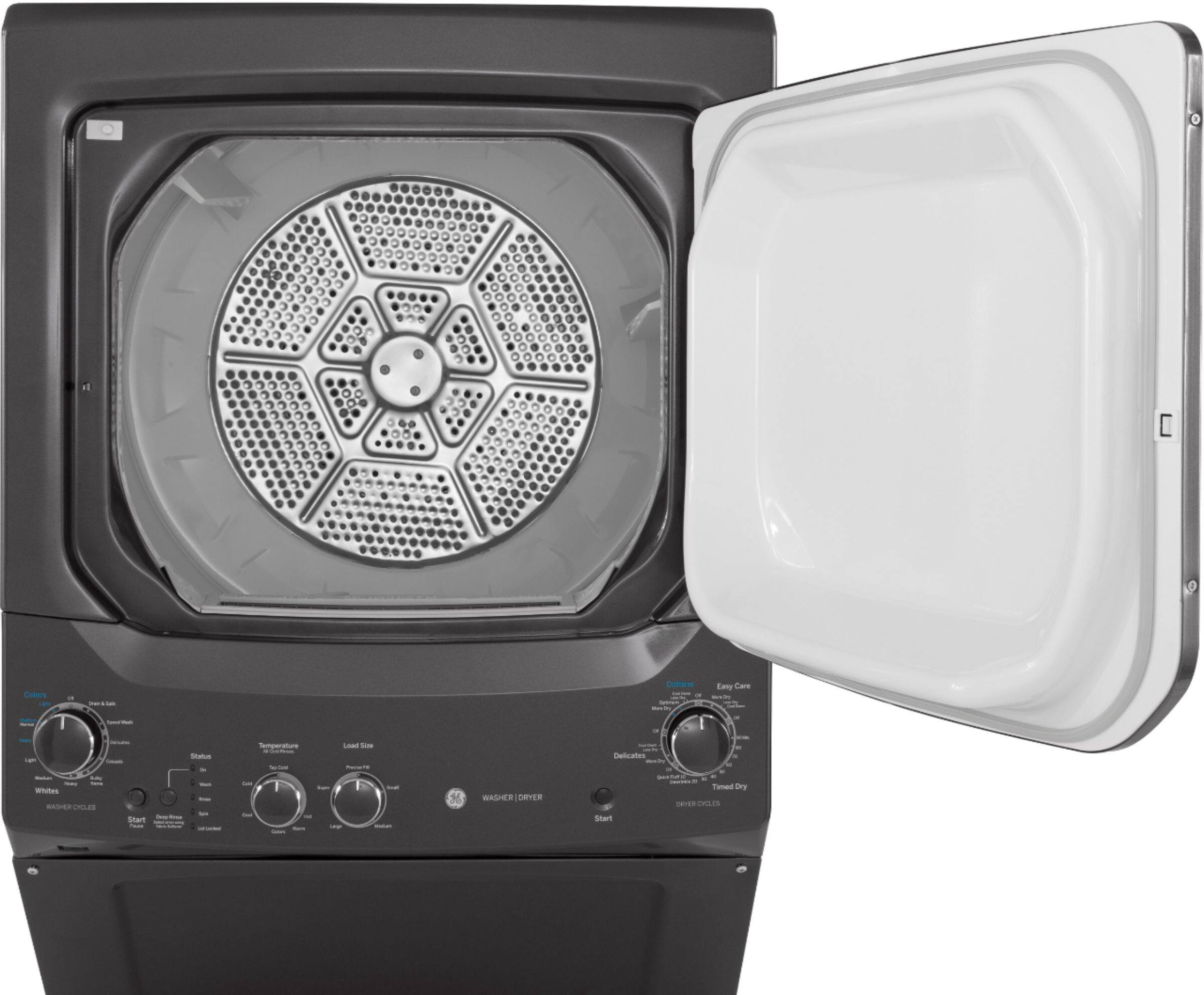 Alt View 14. GE - 3.8 Cu. Ft. Top Load Washer and 5.9 Cu. Ft. Gas Dryer Laundry Center - Diamond Gray.