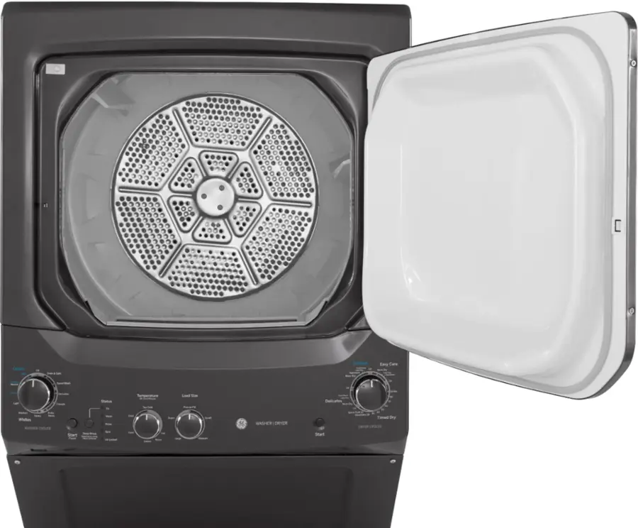 Alt View 14. GE - 3.8 Cu. Ft. Top Load Washer and 5.9 Cu. Ft. Electric Dryer Laundry Center - Diamond Gray.