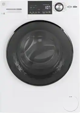 GE - 2.4 Cu. Ft. High Efficiency Stackable Front Load Washer with Steam and Sanitize - White