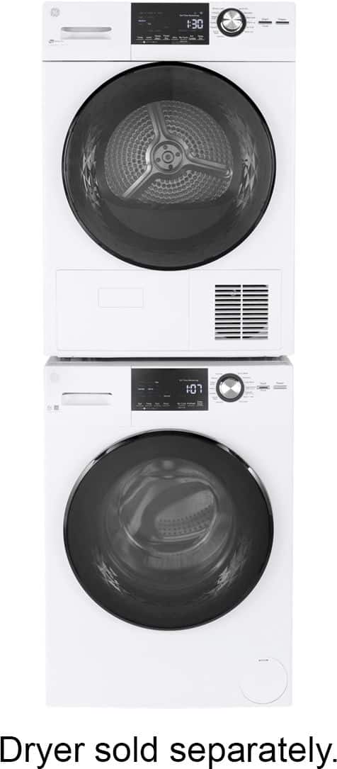 Alt View 11. GE - 2.4 Cu. Ft. High Efficiency Stackable Front Load Washer with Steam and Sanitize - White.