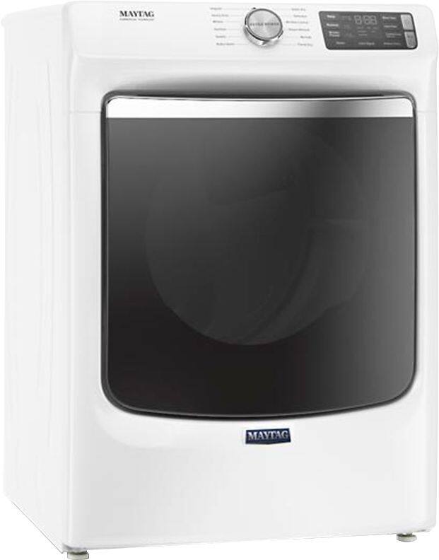 Angle. Maytag - 7.3 Cu. Ft. Stackable Electric Dryer with Steam and Extra Power Button - White.
