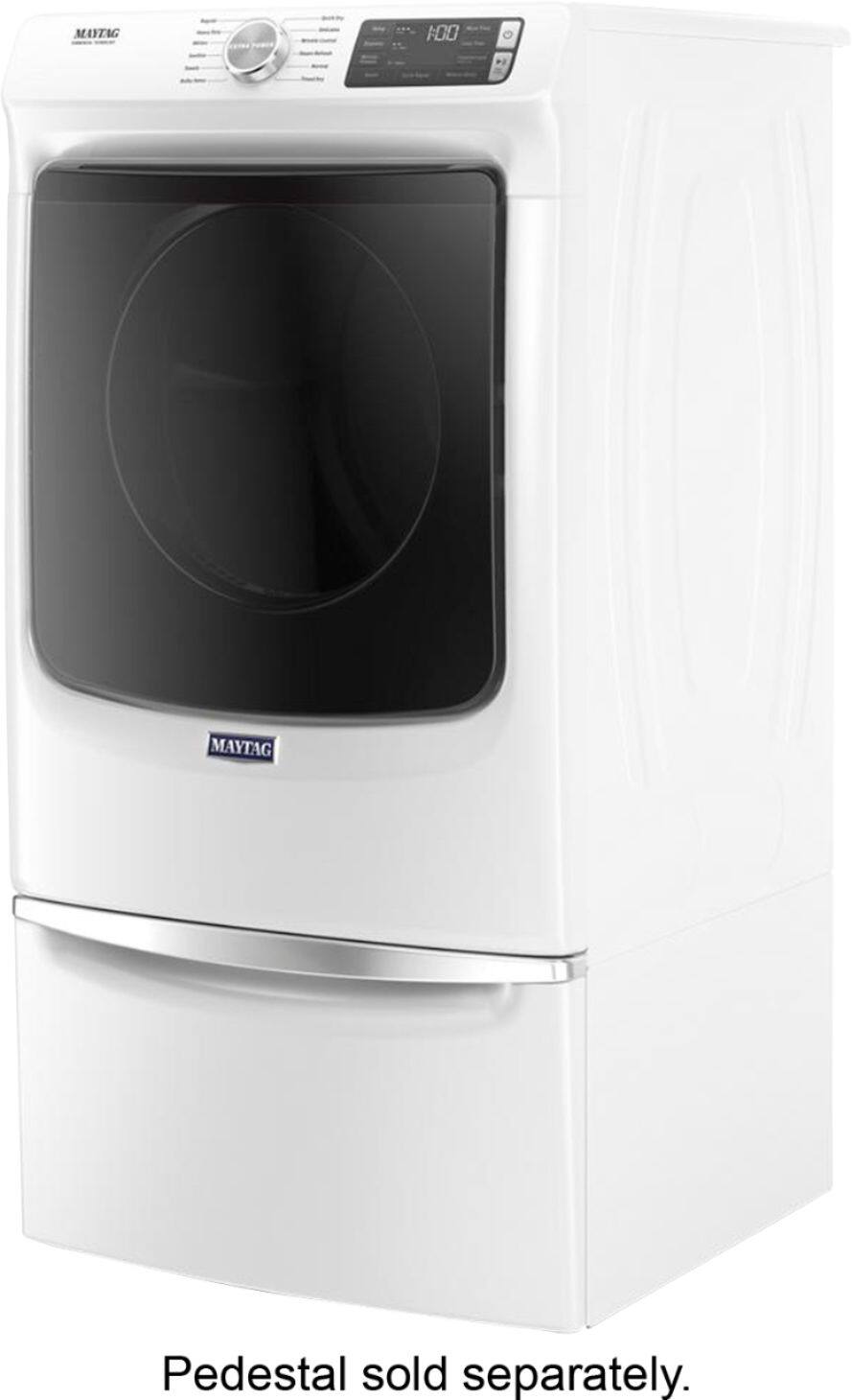 Alt View 11. Maytag - 7.3 Cu. Ft. Stackable Electric Dryer with Steam and Extra Power Button - White.