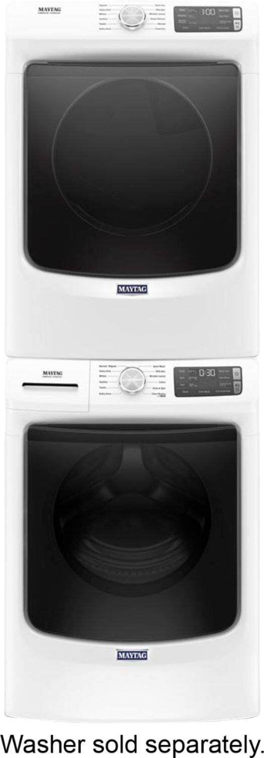 Alt View 13. Maytag - 7.3 Cu. Ft. Stackable Electric Dryer with Steam and Extra Power Button - White.