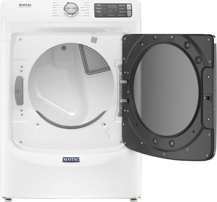 Alt View 14. Maytag - 7.3 Cu. Ft. Stackable Electric Dryer with Steam and Extra Power Button - White.