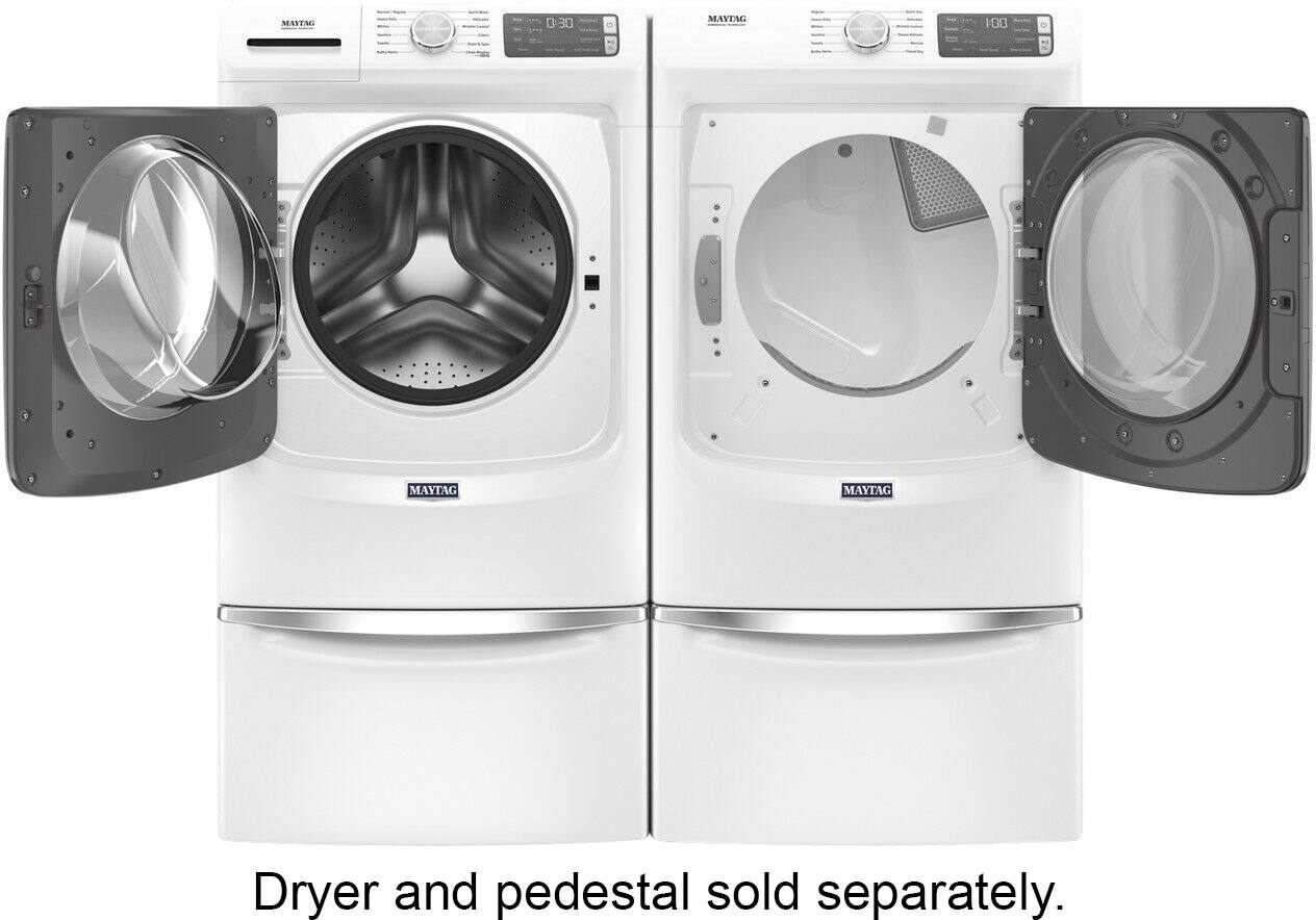 Alt View 21. Maytag - 4.8 Cu. Ft. High Efficiency Stackable Front Load Washer with Steam and Fresh Hold - White.