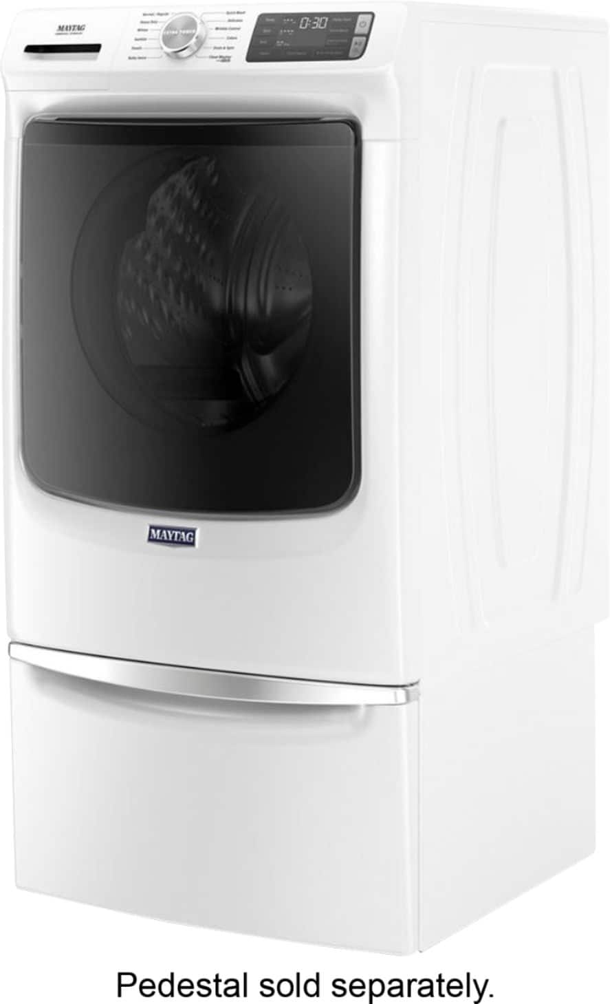 Alt View 4. Maytag - 4.8 Cu. Ft. High Efficiency Stackable Front Load Washer with Steam and Fresh Hold - White.