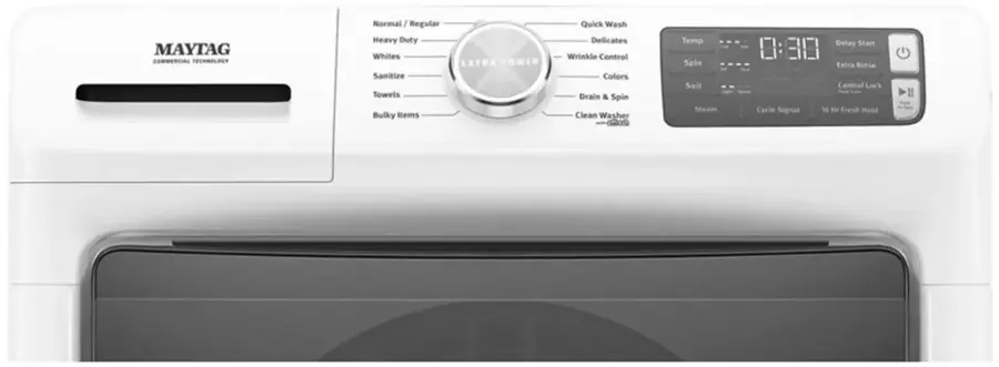 Alt View 5. Maytag - 4.8 Cu. Ft. High Efficiency Stackable Front Load Washer with Steam and Fresh Hold - White.