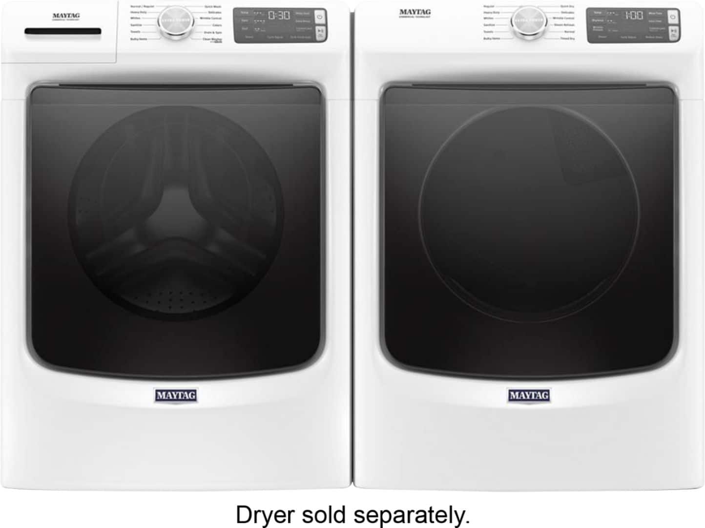 Alt View 6. Maytag - 4.8 Cu. Ft. High Efficiency Stackable Front Load Washer with Steam and Fresh Hold - White.