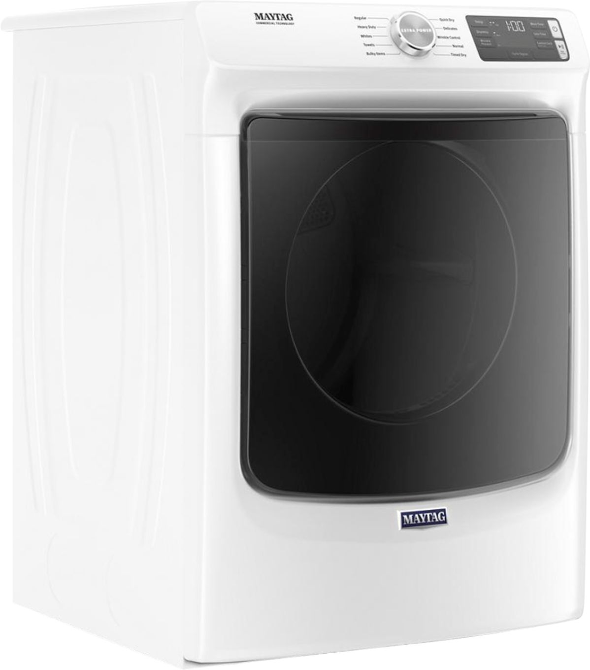 Angle View: Maytag - 7.3 Cu. Ft. Stackable Electric Dryer with Extra Power Button - White