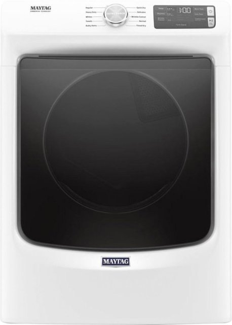 Front Zoom. Maytag - 7.3 Cu. Ft. Stackable Electric Dryer with Extra Power Button - White.