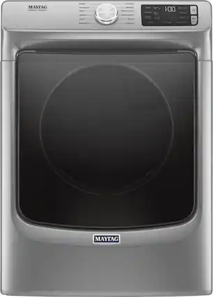Maytag - 7.3 Cu. Ft. Stackable Electric Dryer with Steam and Extra Power Button - Metallic Slate