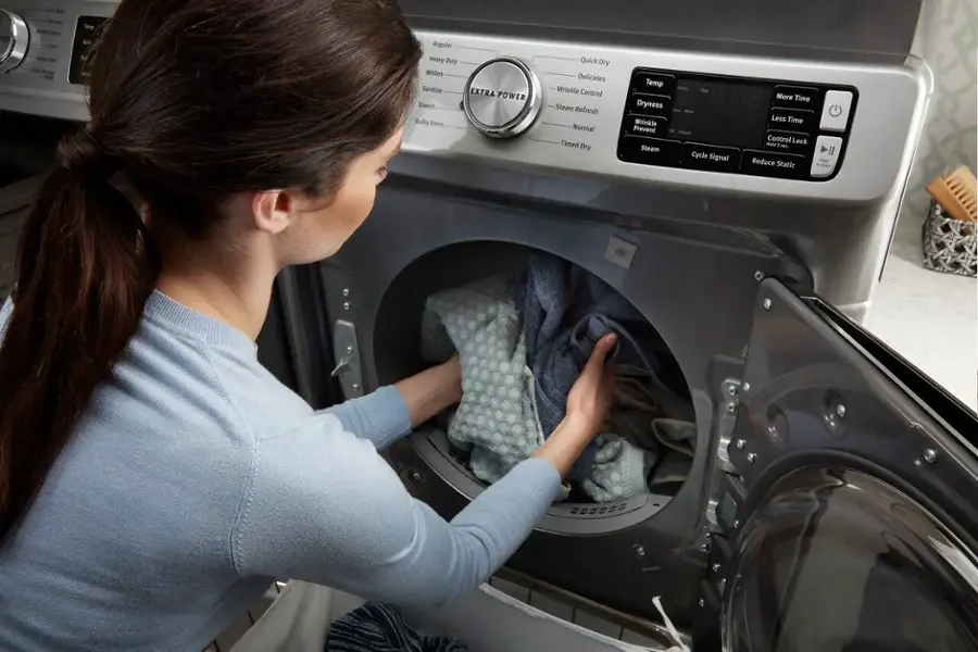 Alt View 17. Maytag - 7.3 Cu. Ft. Stackable Electric Dryer with Steam and Extra Power Button - Metallic Slate.