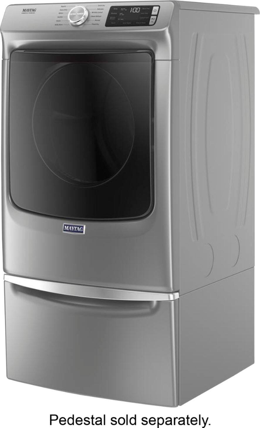 Alt View 13. Maytag - 7.3 Cu. Ft. Stackable Electric Dryer with Steam and Extra Power Button - Metallic Slate.