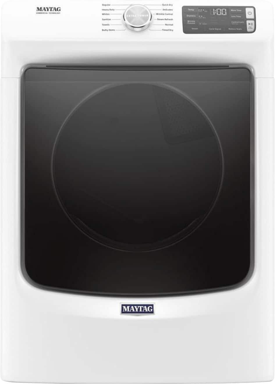 Maytag - 7.3 Cu. Ft. Stackable Gas Dryer with Extra Power Button - White - Front_Zoom