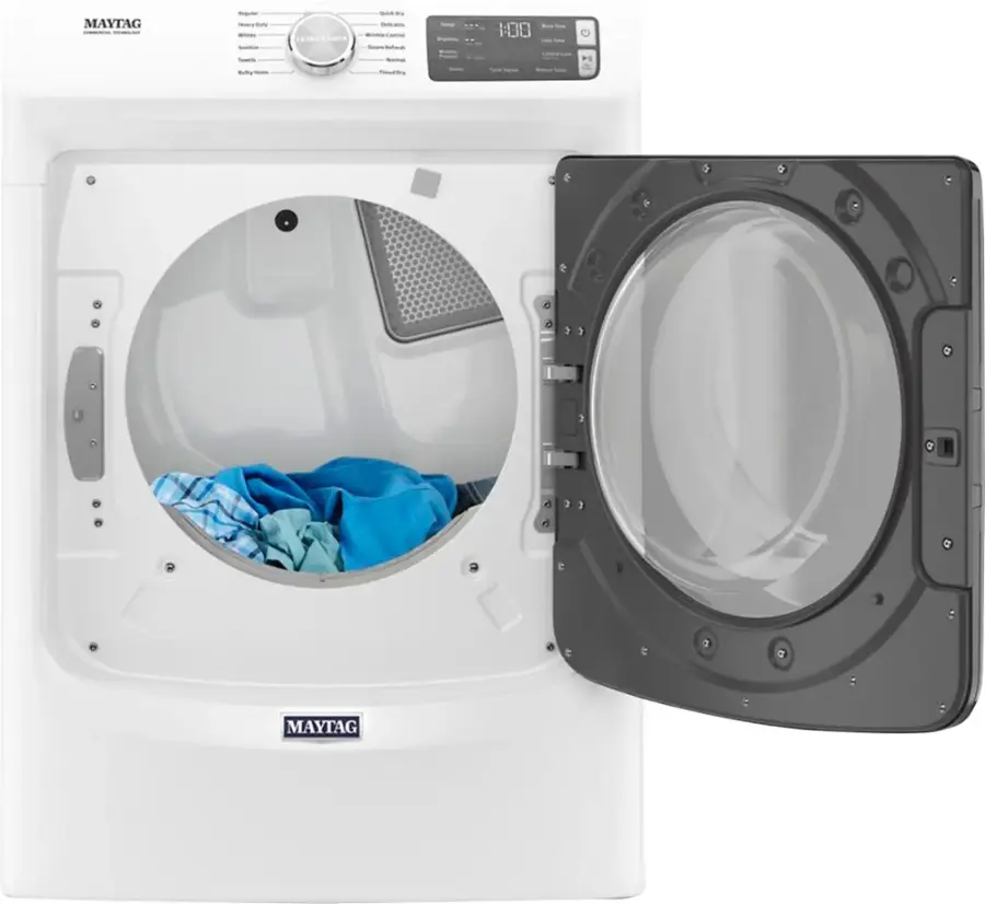 Alt View 12. Maytag - 7.3 Cu. Ft. Stackable Gas Dryer with Extra Power Button - White.