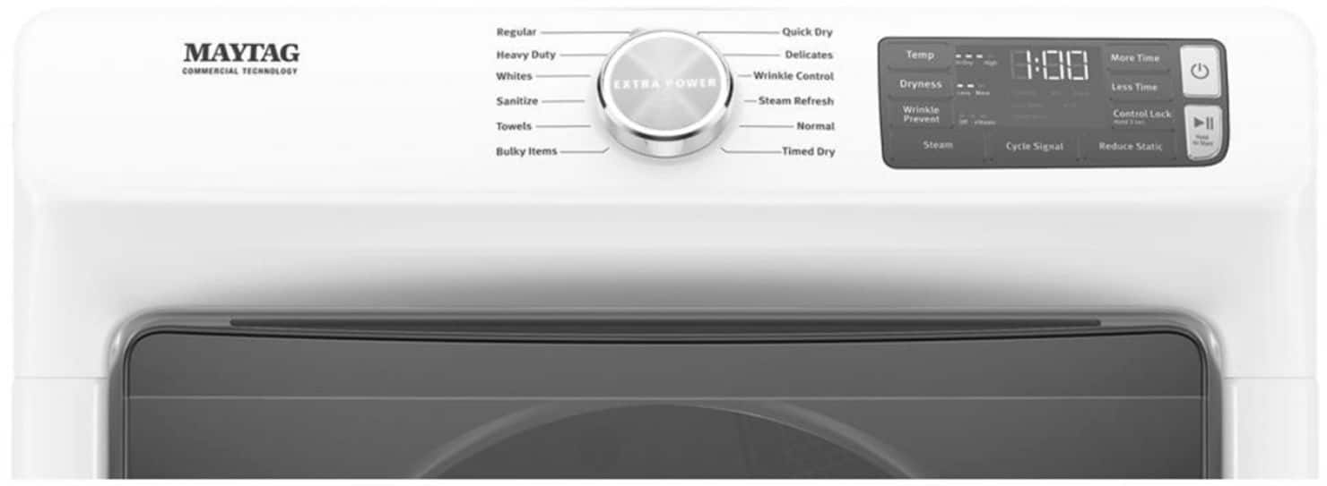 Alt View 1. Maytag - 7.3 Cu. Ft. Stackable Gas Dryer with Extra Power Button - White.